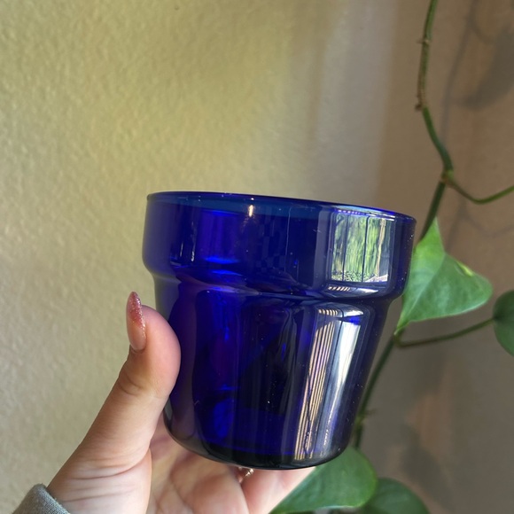 Vintage Libbey Cobalt Blue Pots Set Of Two - Picture 5 of 5
